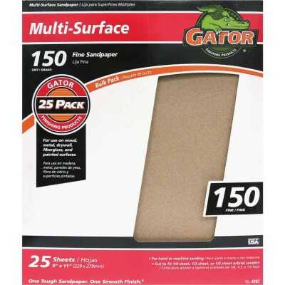 Gator Multi-Surface 9 In. x 11 In. 150 Grit Fine Sandpaper (25-Pack)