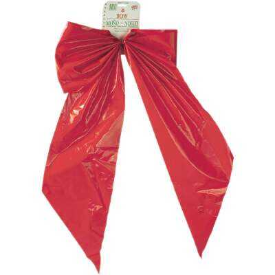Holiday Trims 2-Loop 18 In. W. x 31 In. L. Red Plastic Outdoor Christmas Bow